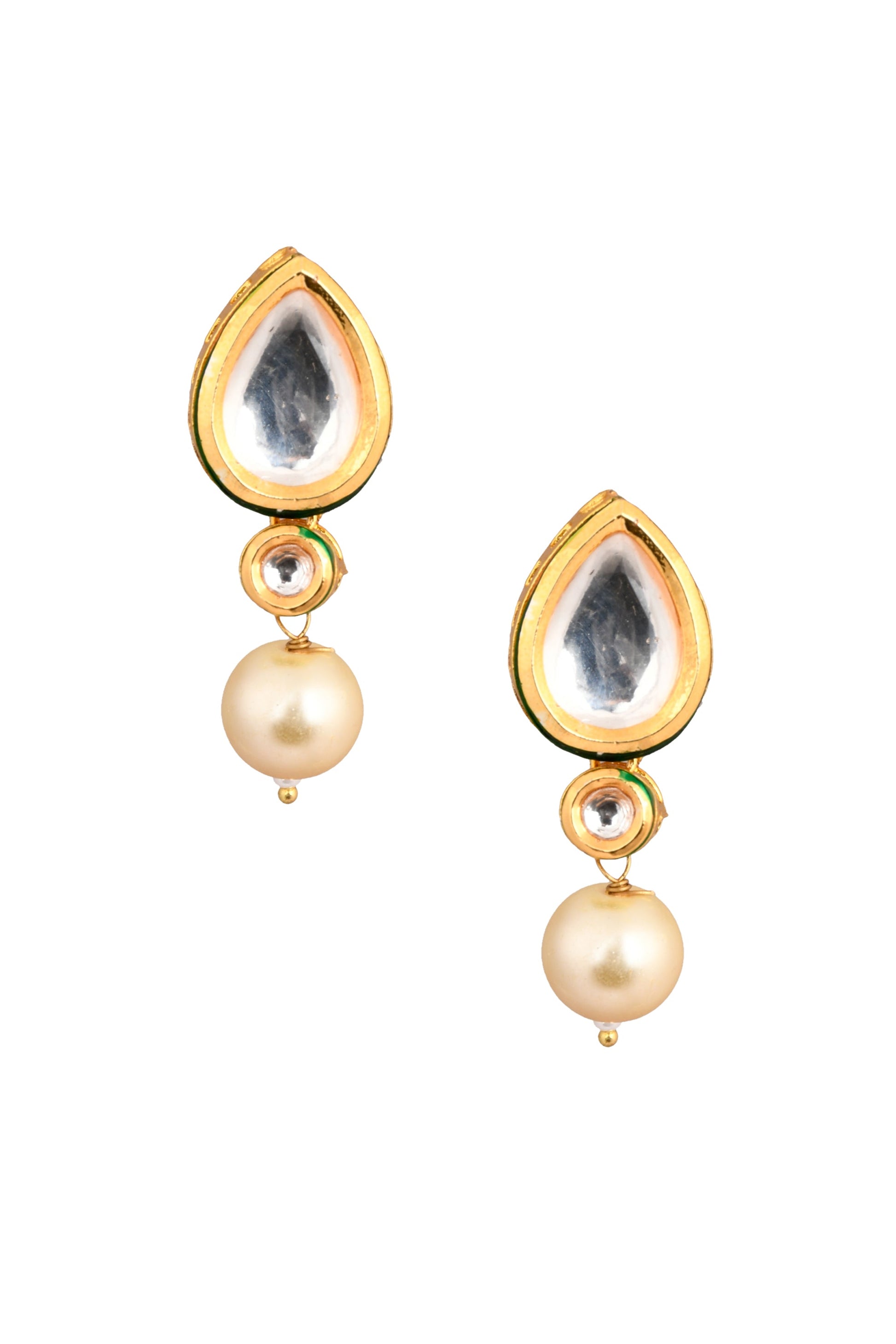 Pearl beaded Handcrafted Kundan studs