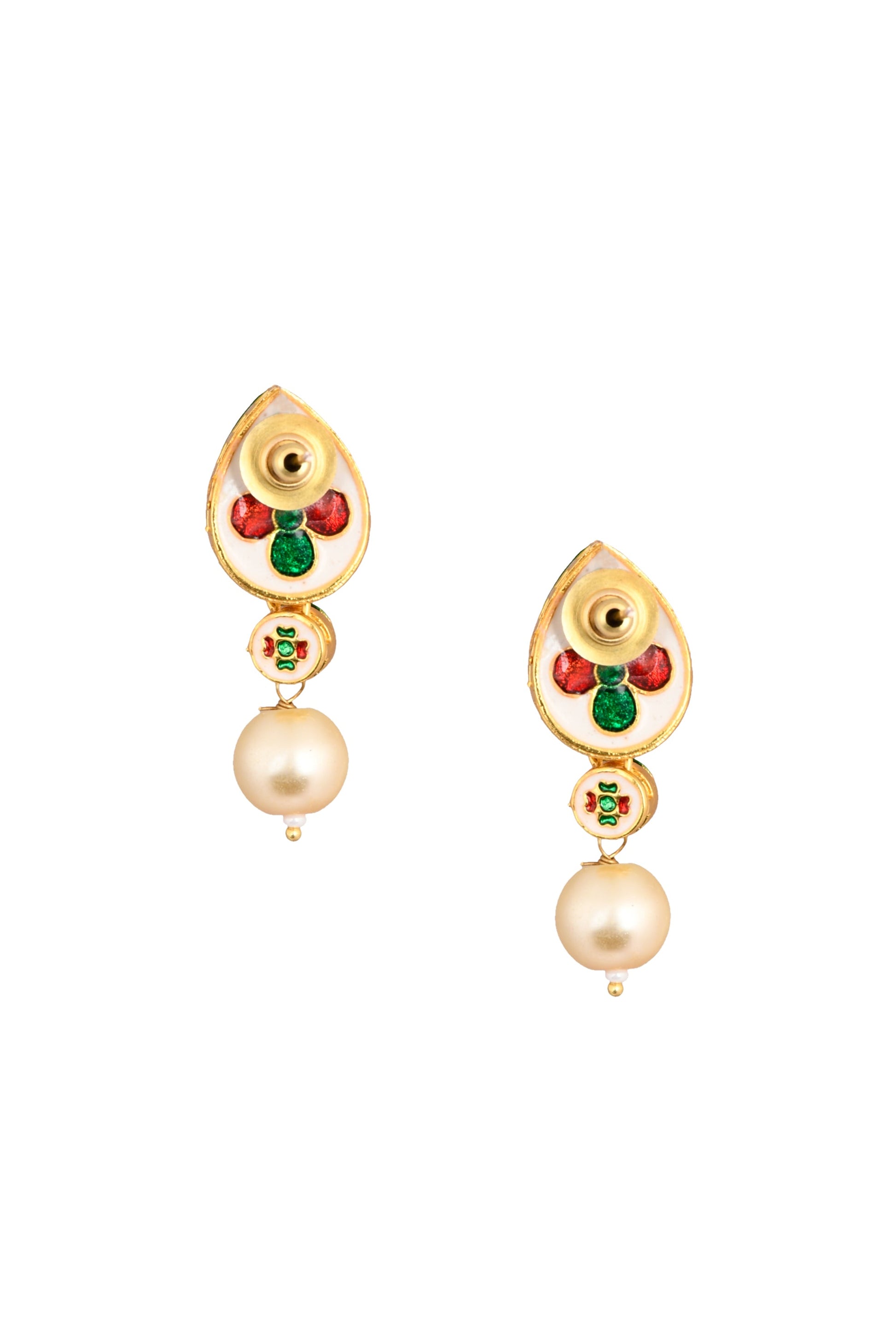 Pearl beaded Handcrafted Kundan studs