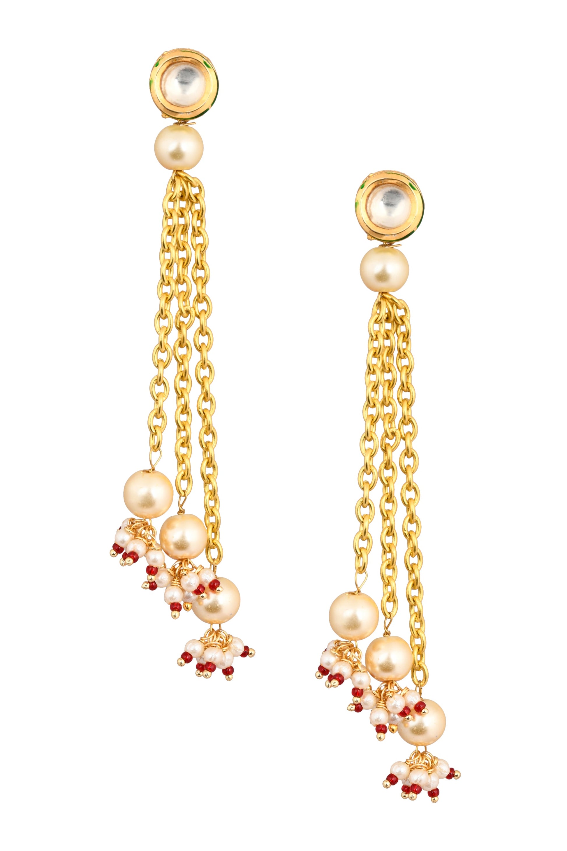 kundan Chain tassle earrings