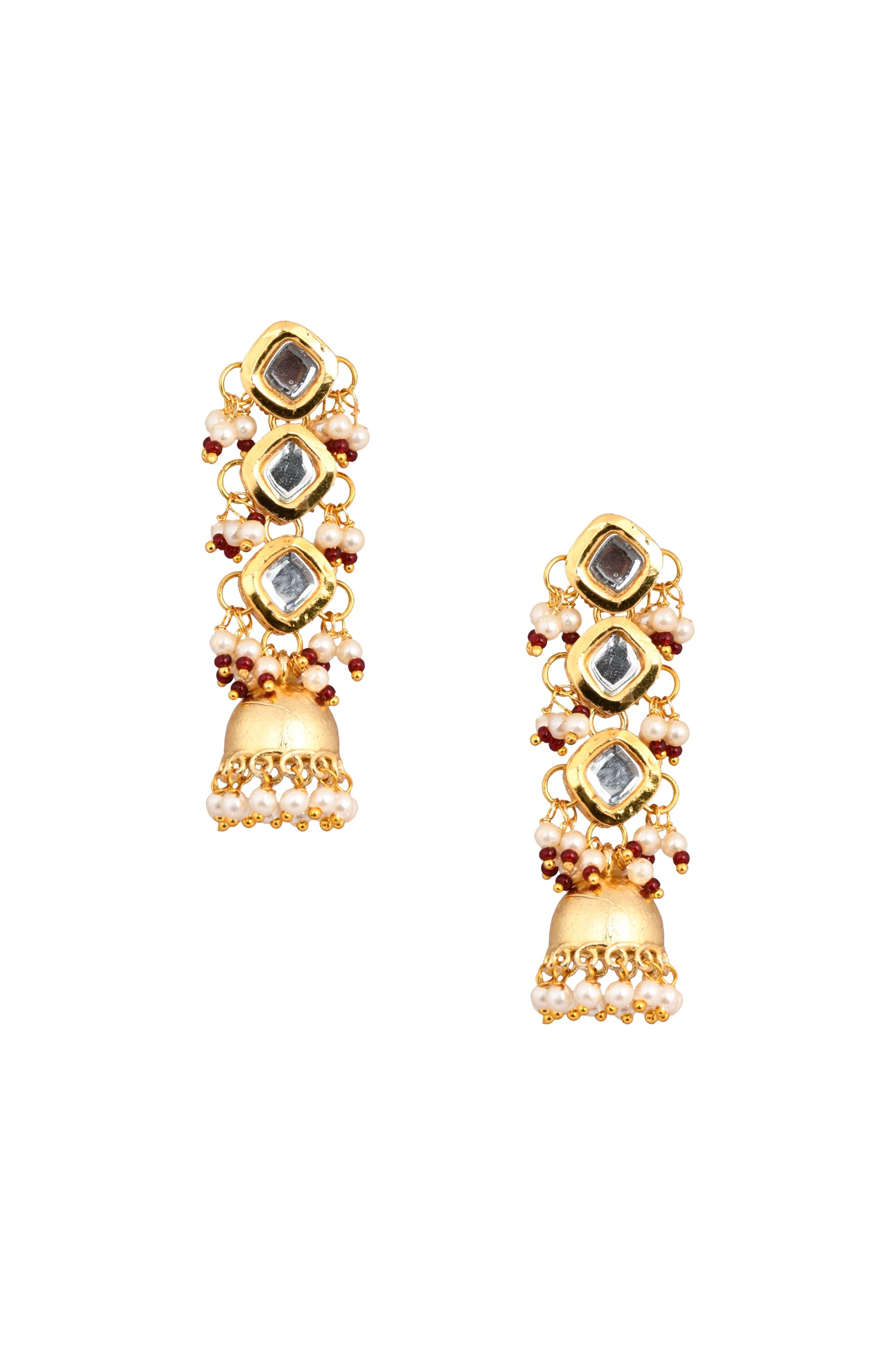 Gold tone kundan inspired Jhumki