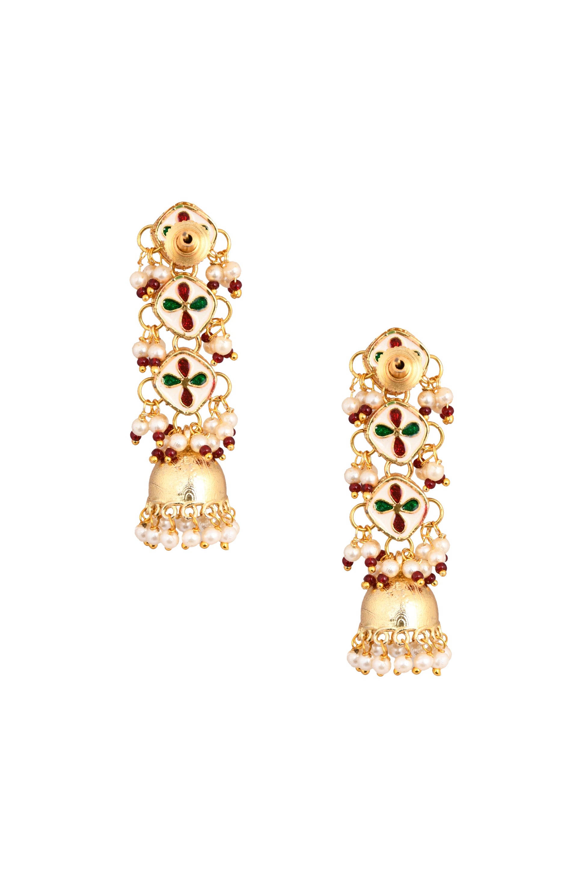 Gold tone kundan inspired Jhumki