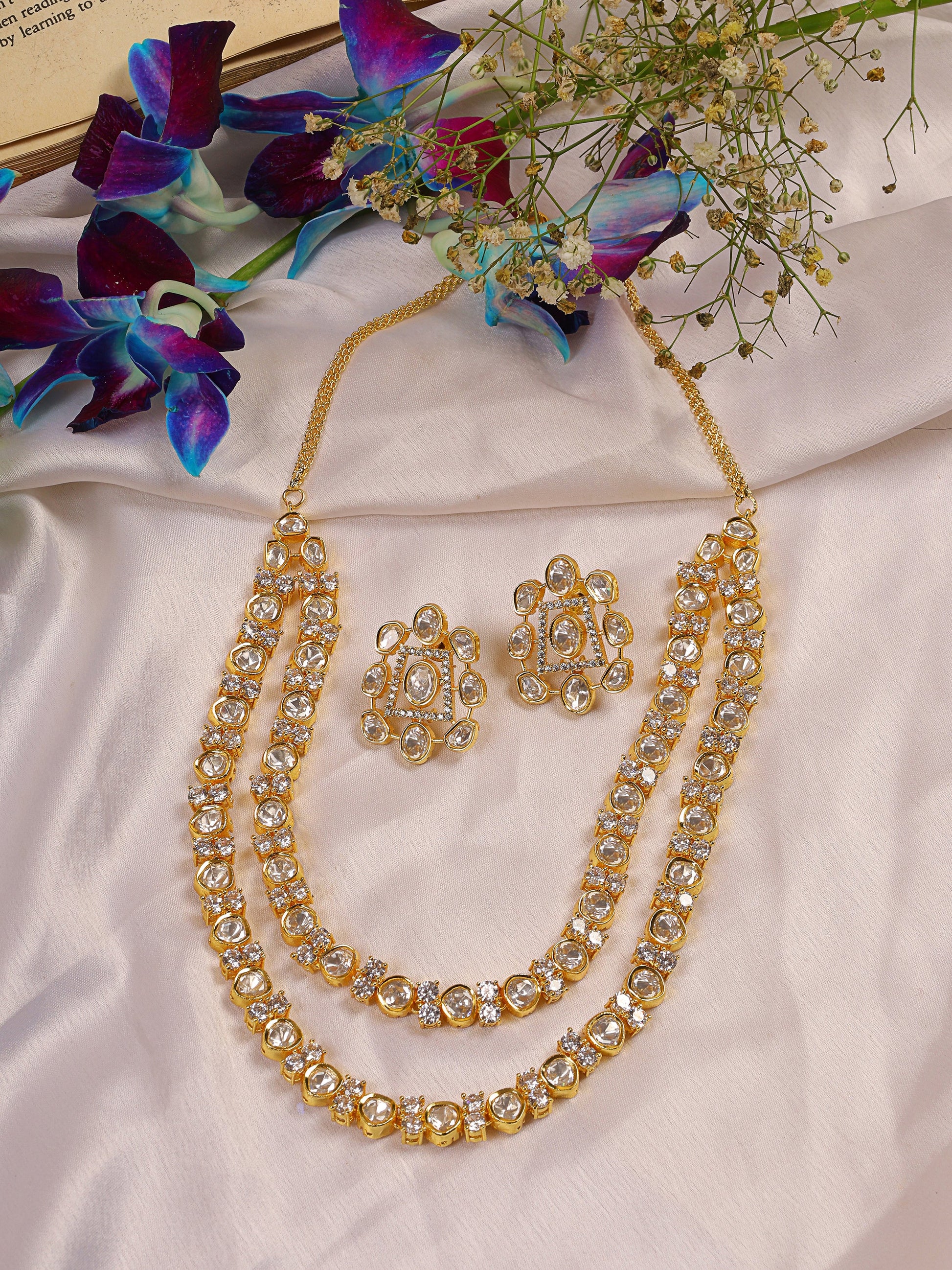 Uncut Polki Two layered necklace set