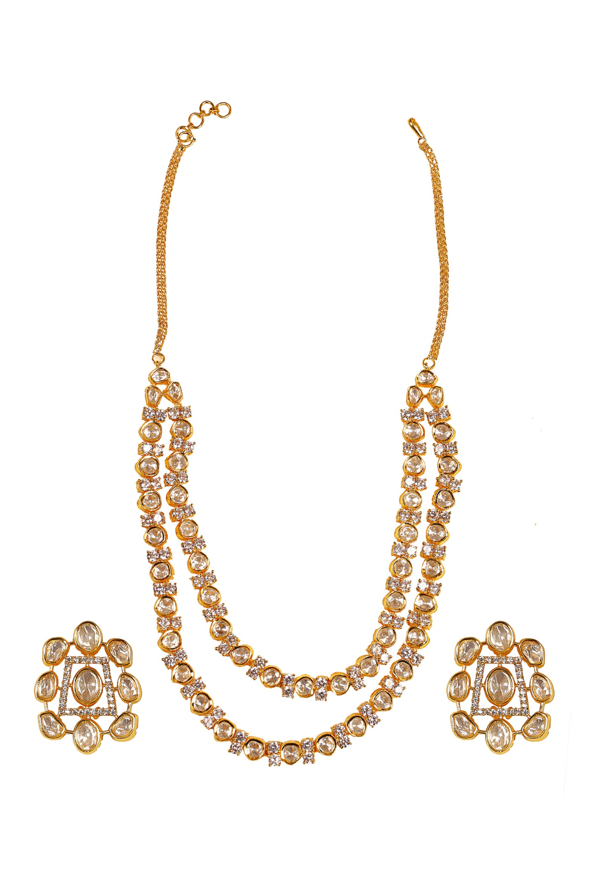 Uncut Polki Two layered necklace set