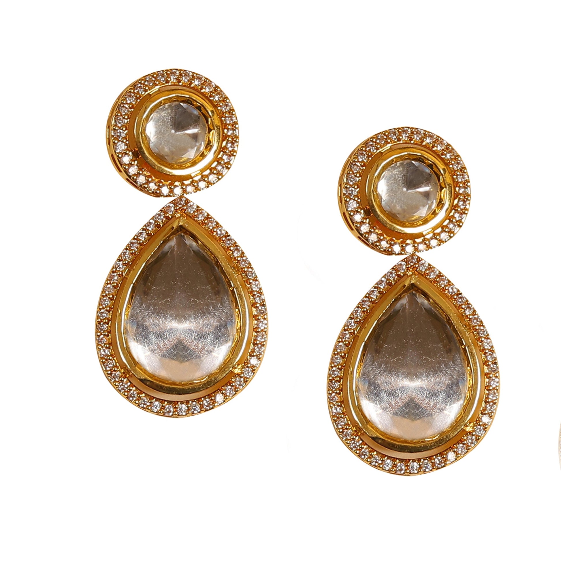 Uncut Kundan Polki Drop Earrings