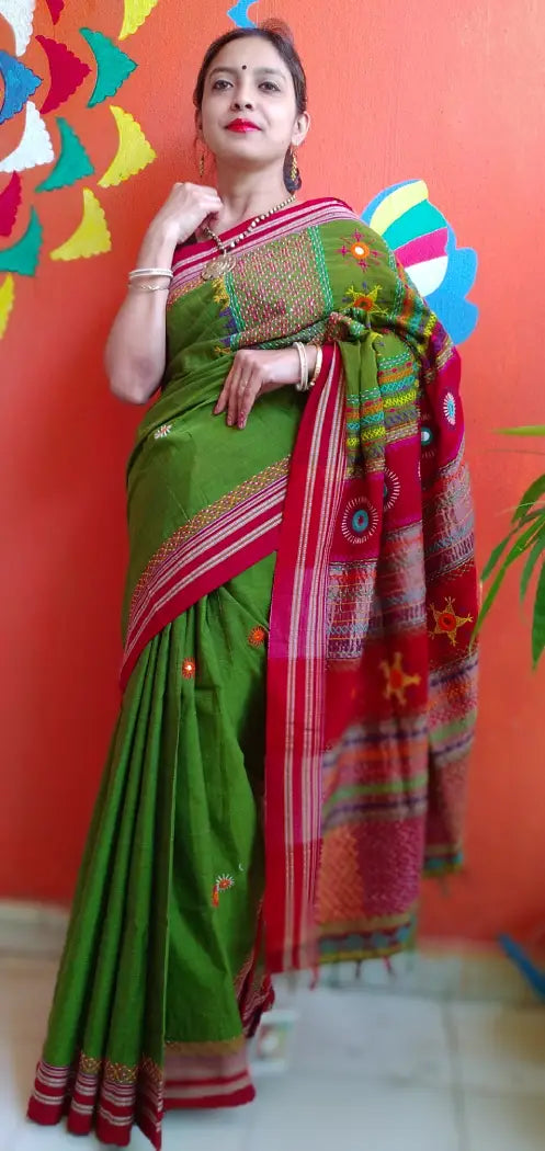 Milantithi - Lambani Tribal Hand-Embroidered Designer Saree