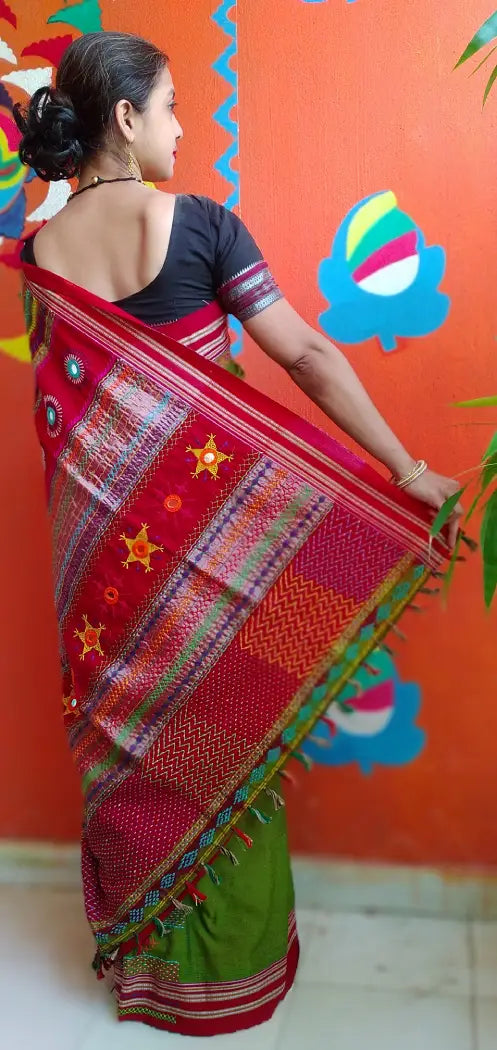 Milantithi - Lambani Tribal Hand-Embroidered Designer Saree