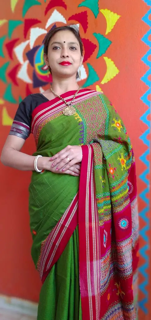 Milantithi - Lambani Tribal Hand-Embroidered Designer Saree