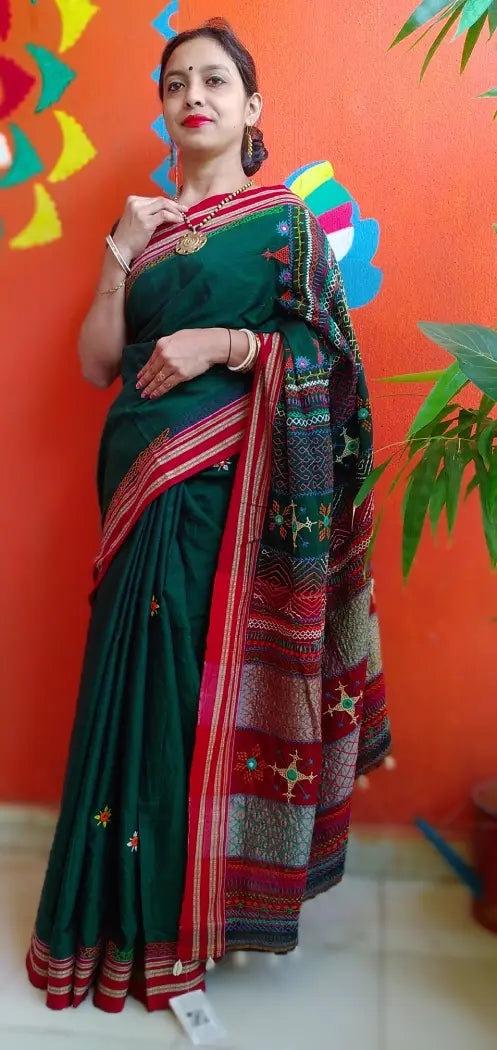 Basantabahar - Lambani Tribal Hand-Embroidered Designer Saree