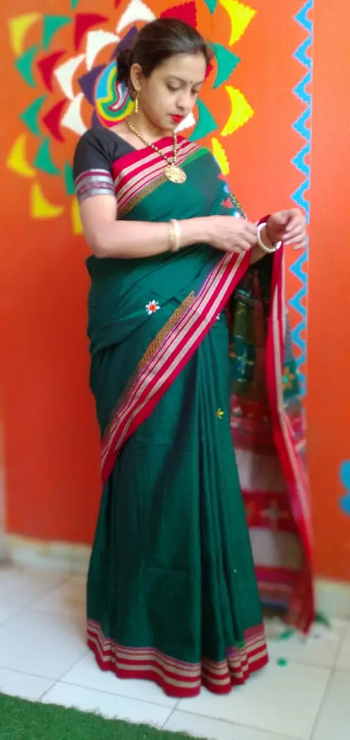 Basantabahar - Lambani Tribal Hand-Embroidered Designer Saree