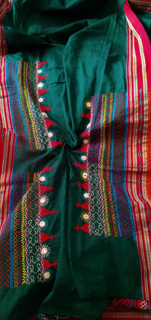 Basantabahar - Lambani Tribal Hand-Embroidered Designer Saree