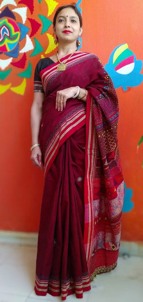 Purbaraag - Lambani Tribal Hand-Embroidered Designer Saree