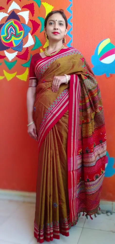 Shreemoyi - Lambani Tribal Hand-Embroidered Designer Saree