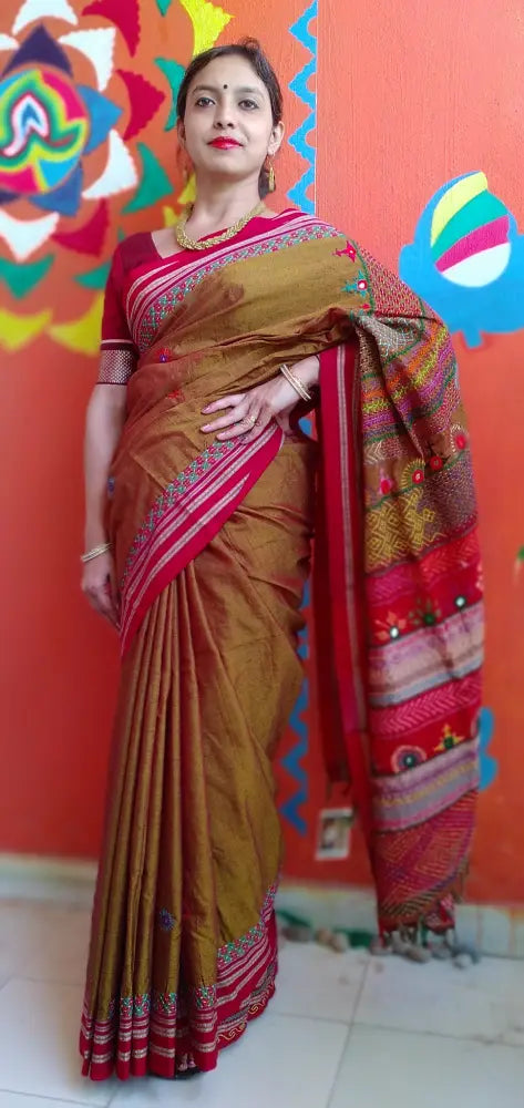 Shreemoyi - Lambani Tribal Hand-Embroidered Designer Saree