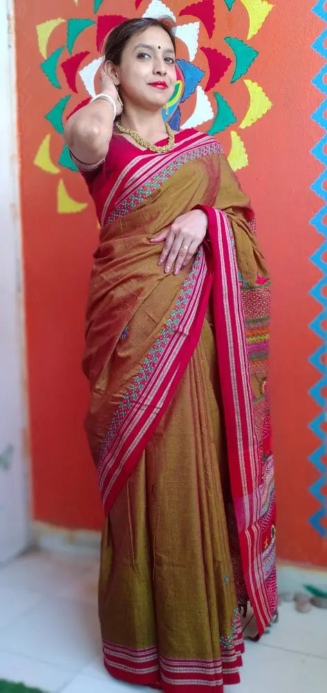 Shreemoyi - Lambani Tribal Hand-Embroidered Designer Saree