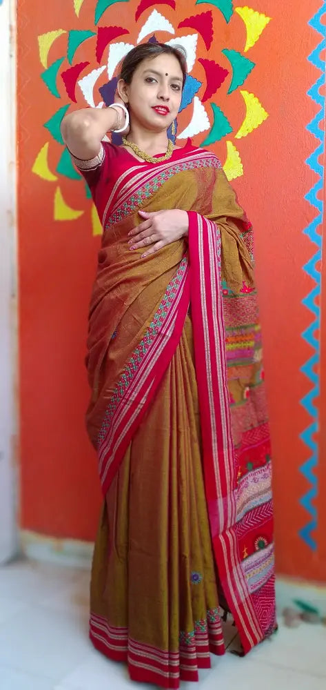 Shreemoyi - Lambani Tribal Hand-Embroidered Designer Saree