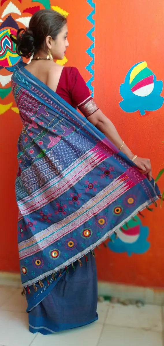 Raagini - Lambani Tribal Hand-Embroidered Designer Saree