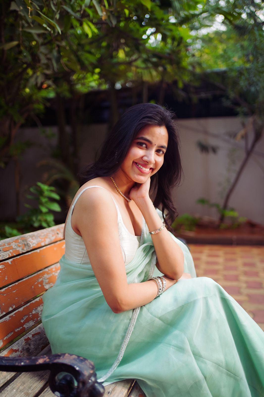 Mint Green Organza Saree