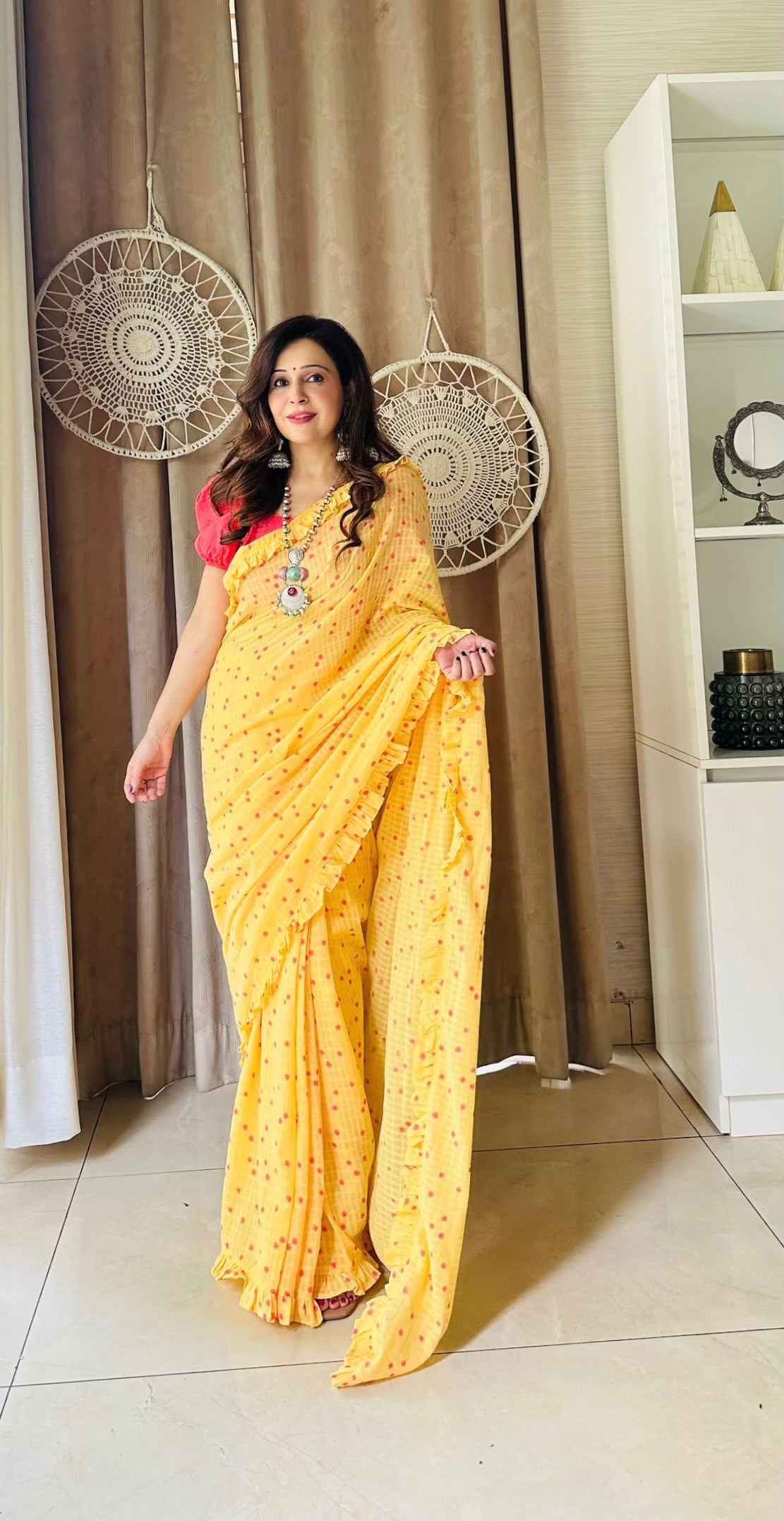 Genda Phool- cotton saree with blouse