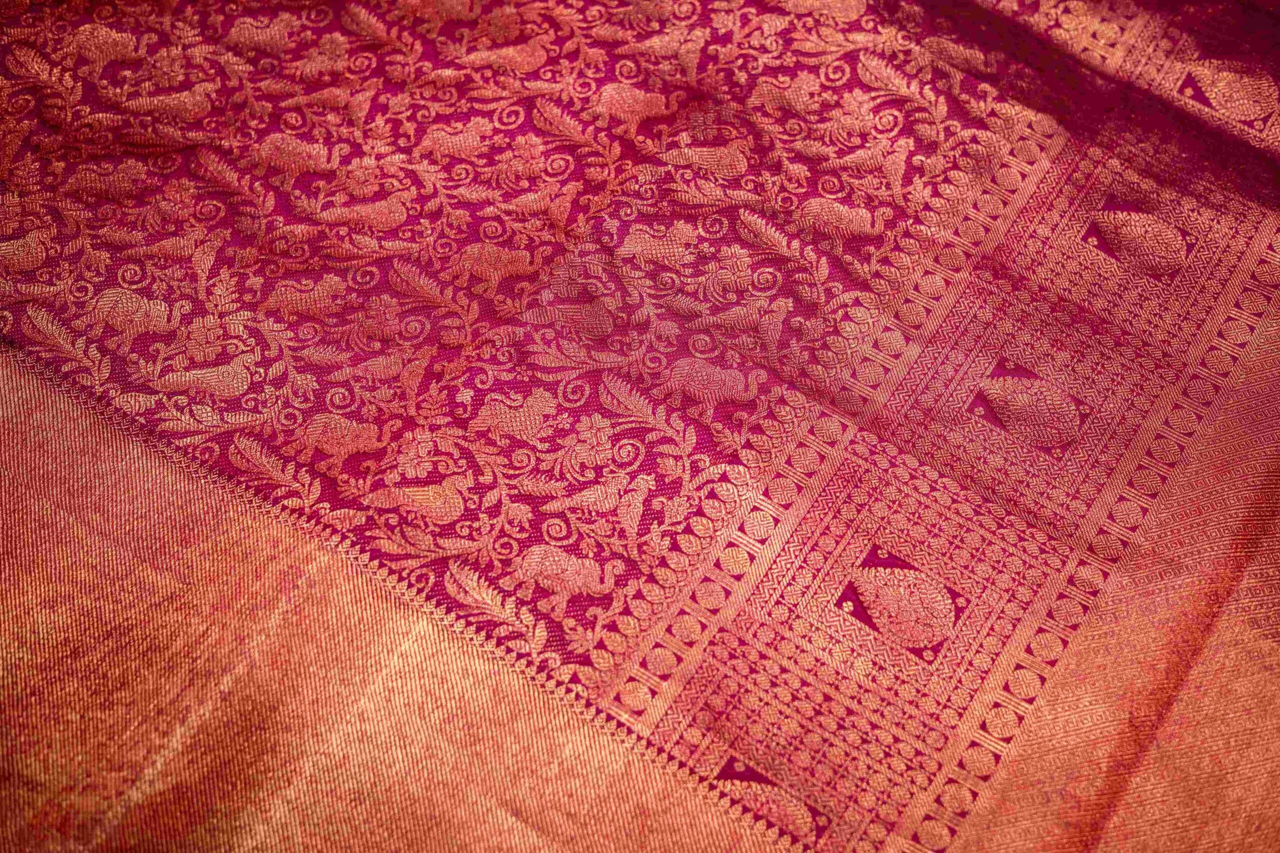 Purple Shikargah Kanchi Saree