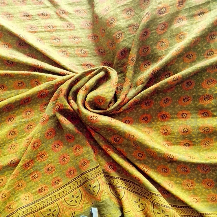 Prakriti - Premium Mulberry Silk Ajrakh Hand Block Print Saree