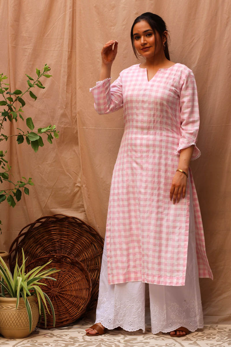 Hope Pink Kurta Set With Flared Pant