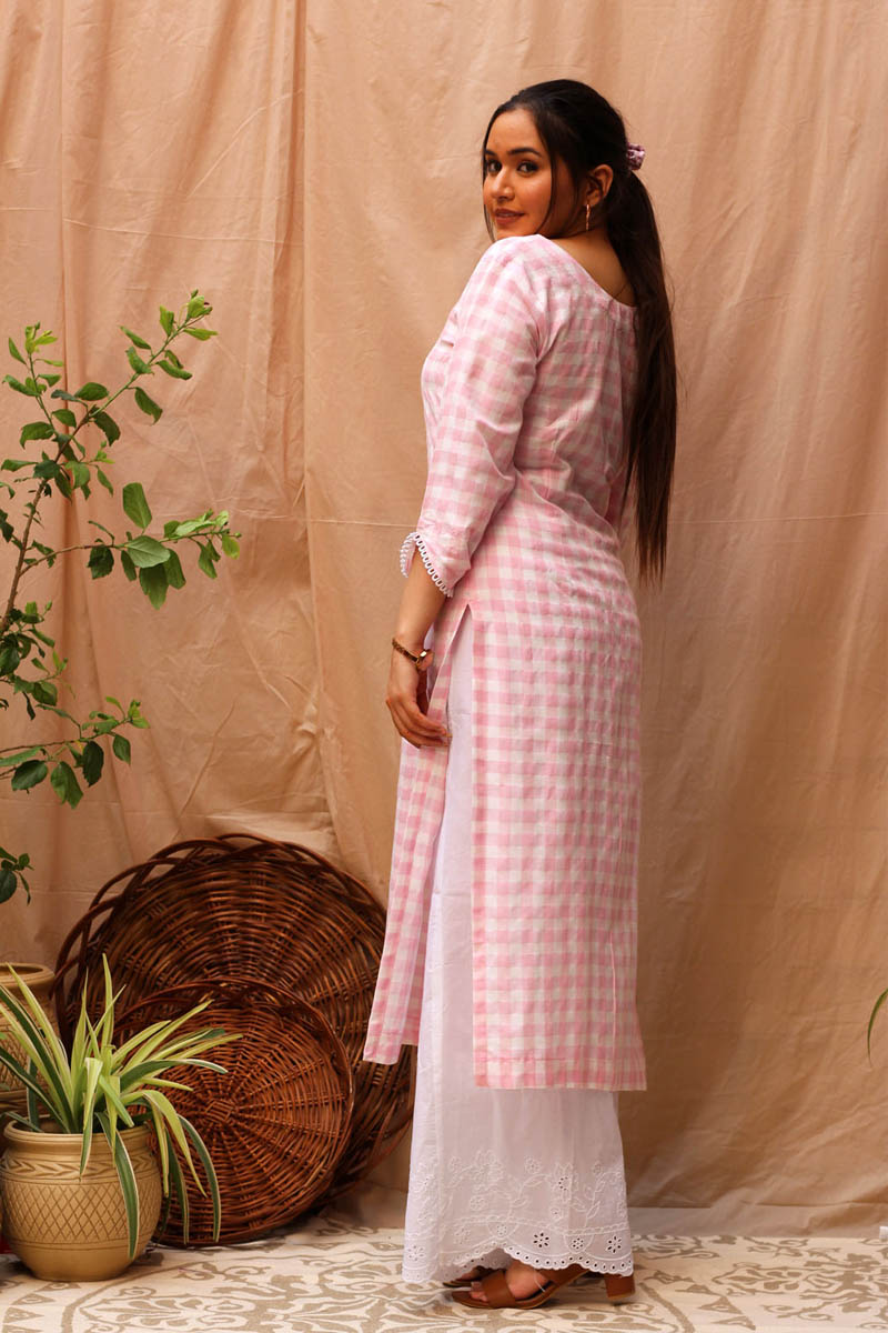 Hope Pink Kurta Set With Flared Pant