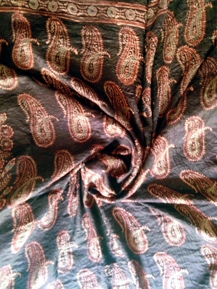 Rasya - Premium Mulberry Silk Ajrakh Hand Block Print Saree