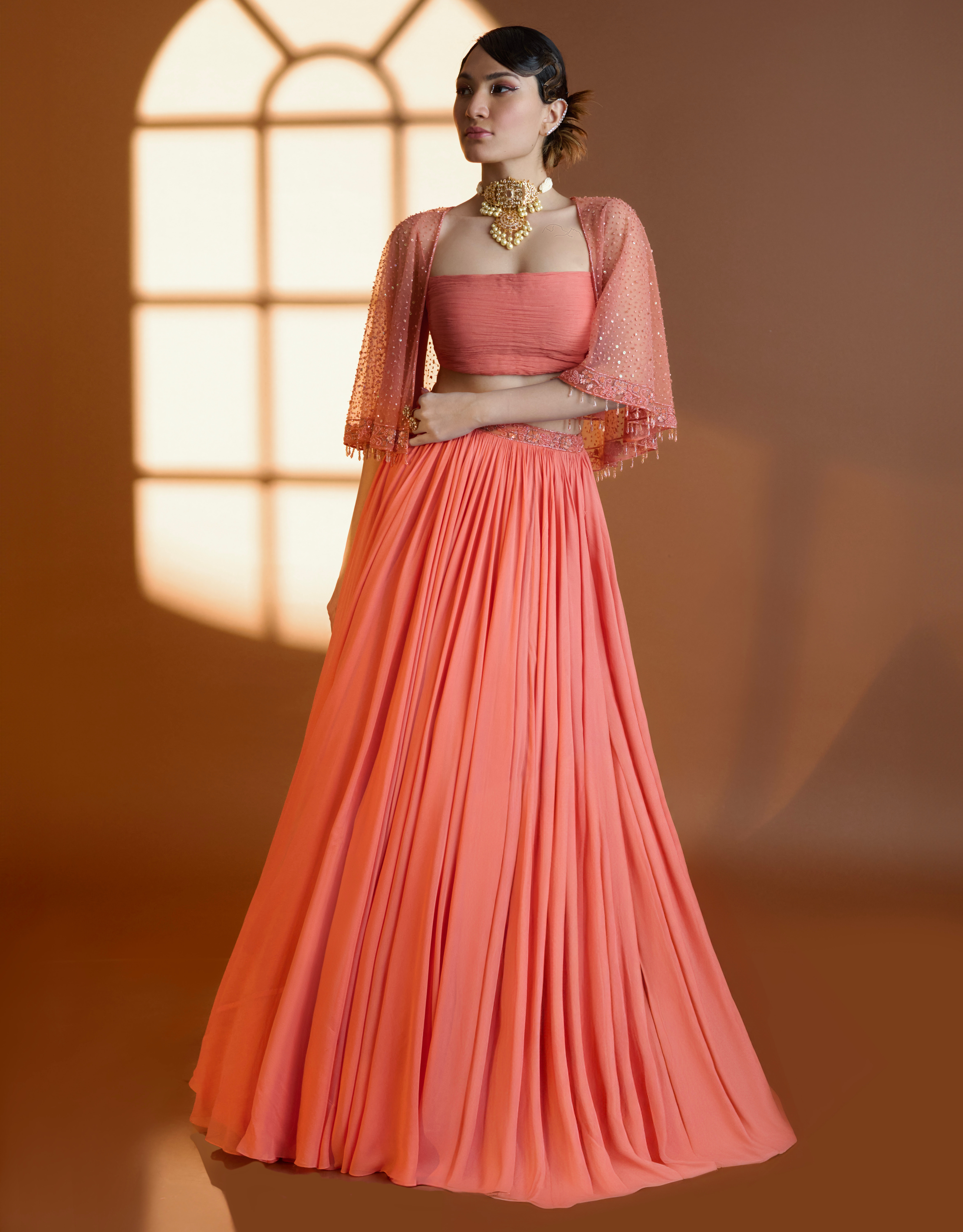 Aurora Cape Lehenga Ensemble