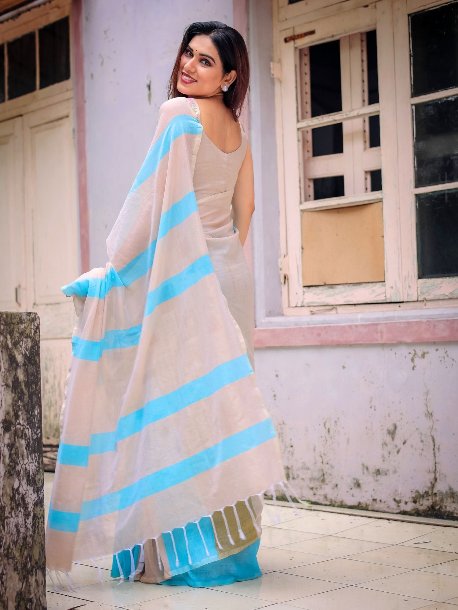 Prabha handwoven cotton saree with blouse