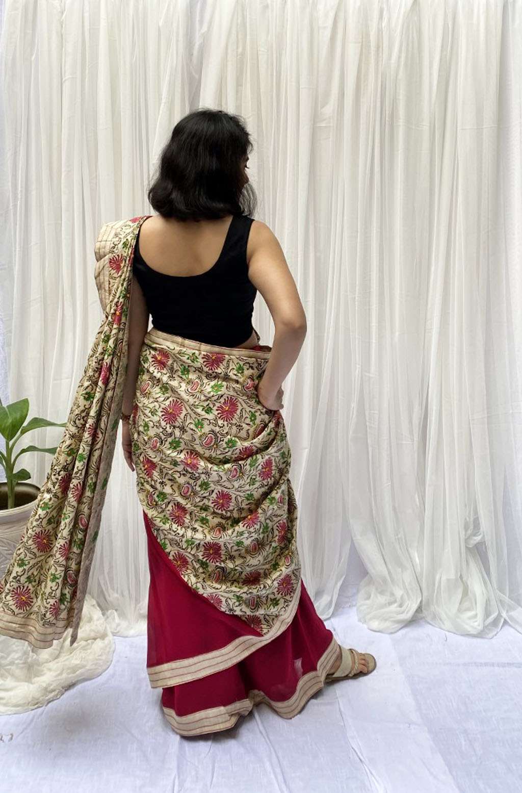 Manali Hand Block Printed Pallu Saree