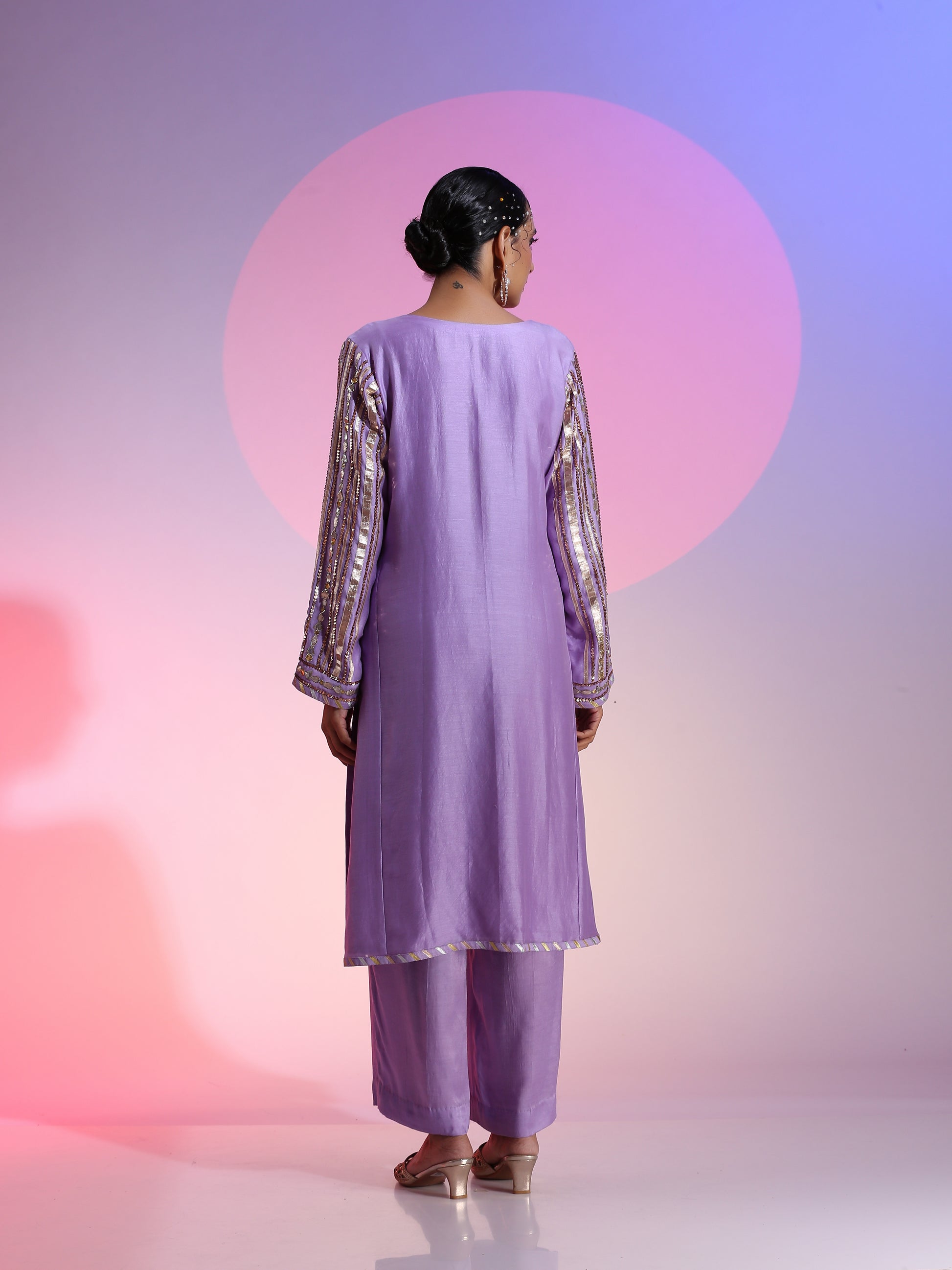 Gotta and sequin kurta set