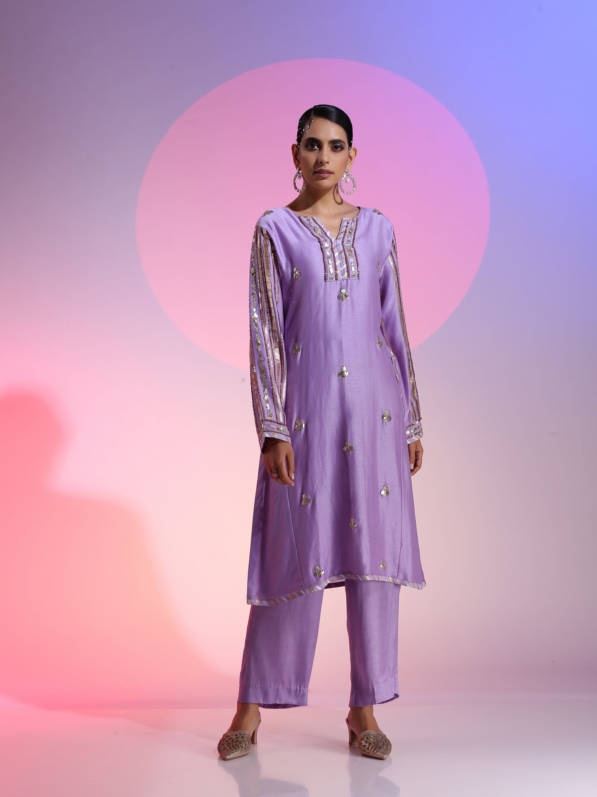 Gotta and sequin kurta set