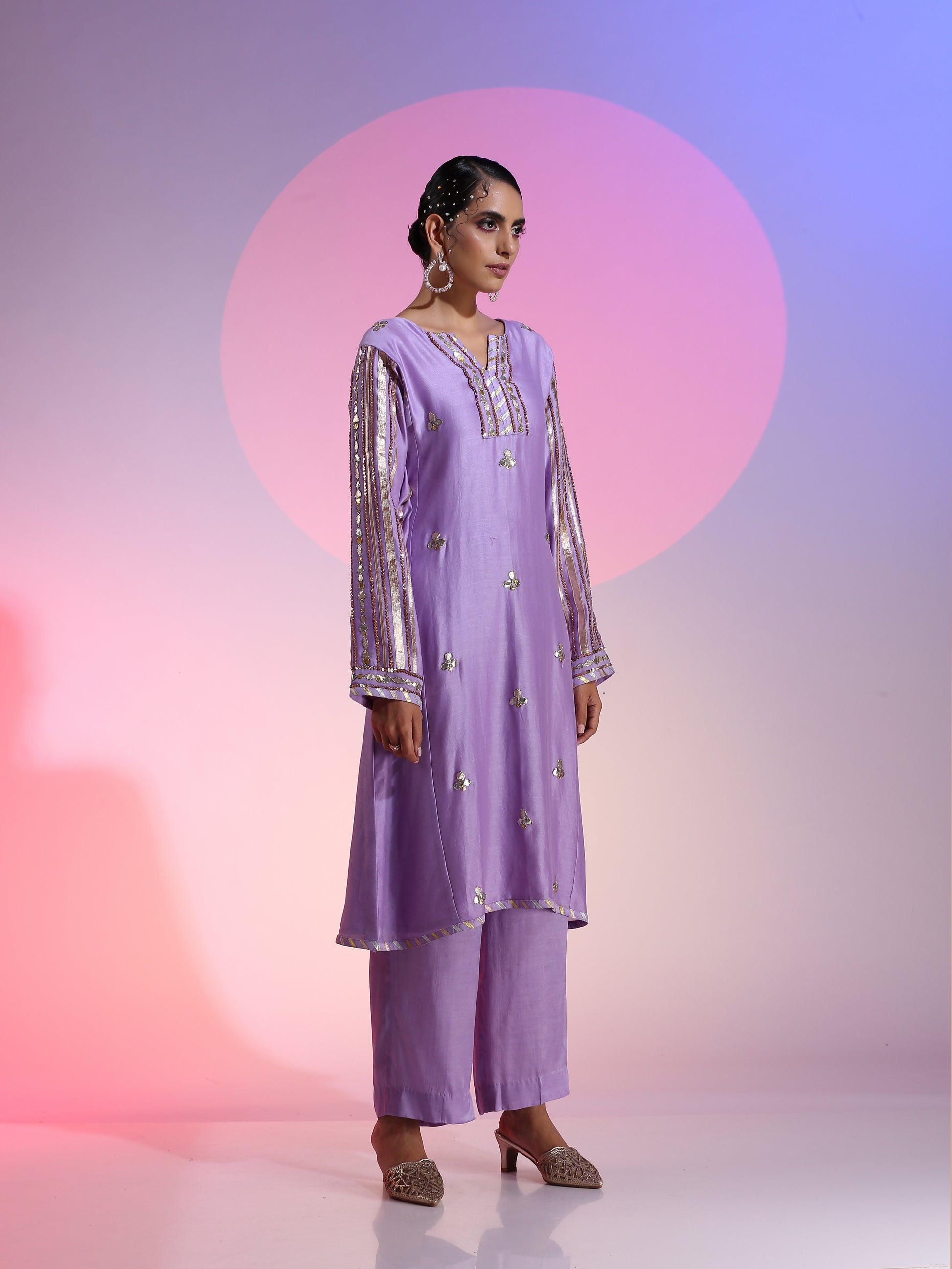 Gotta and sequin kurta set