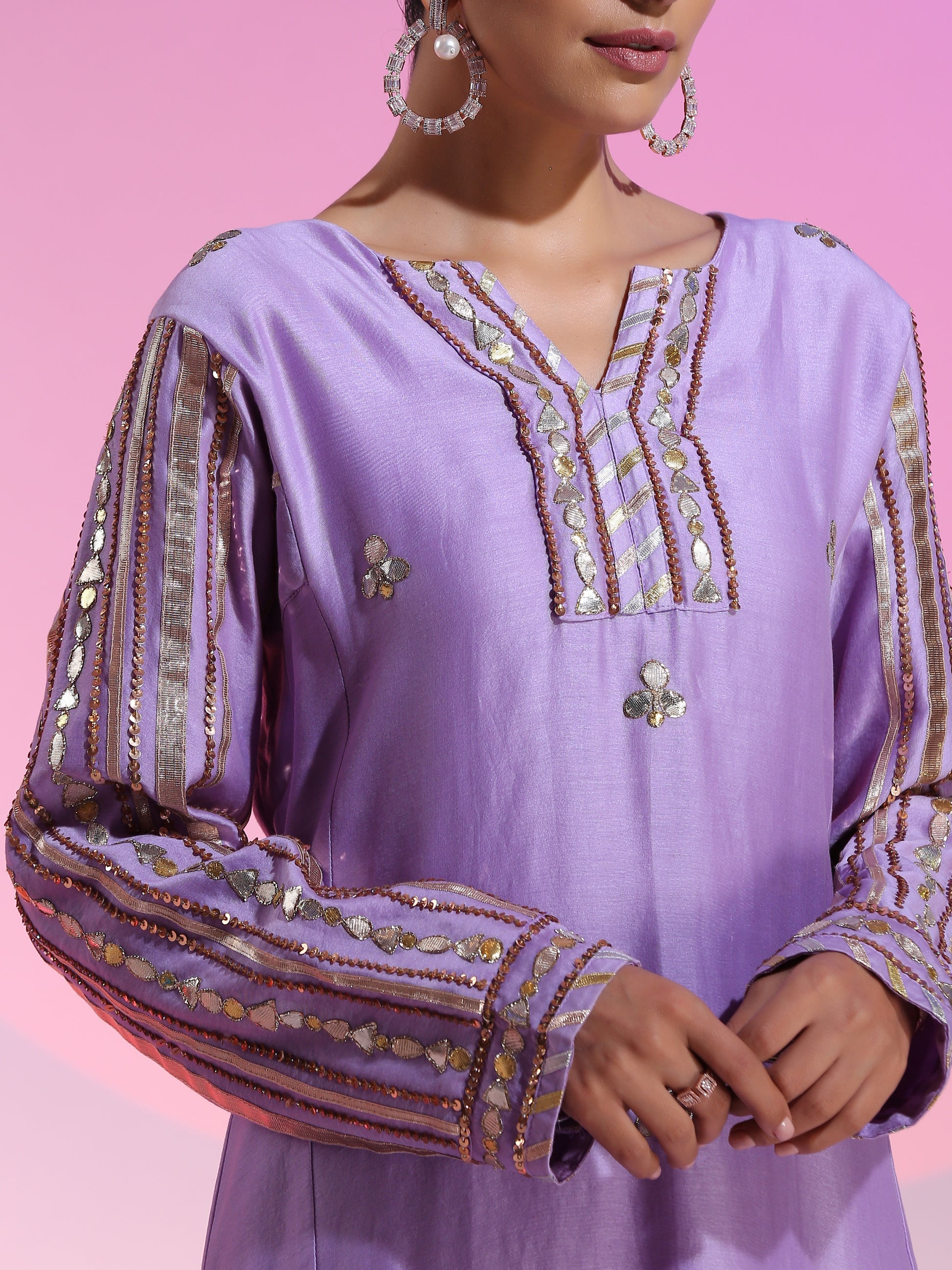 Gotta and sequin kurta set