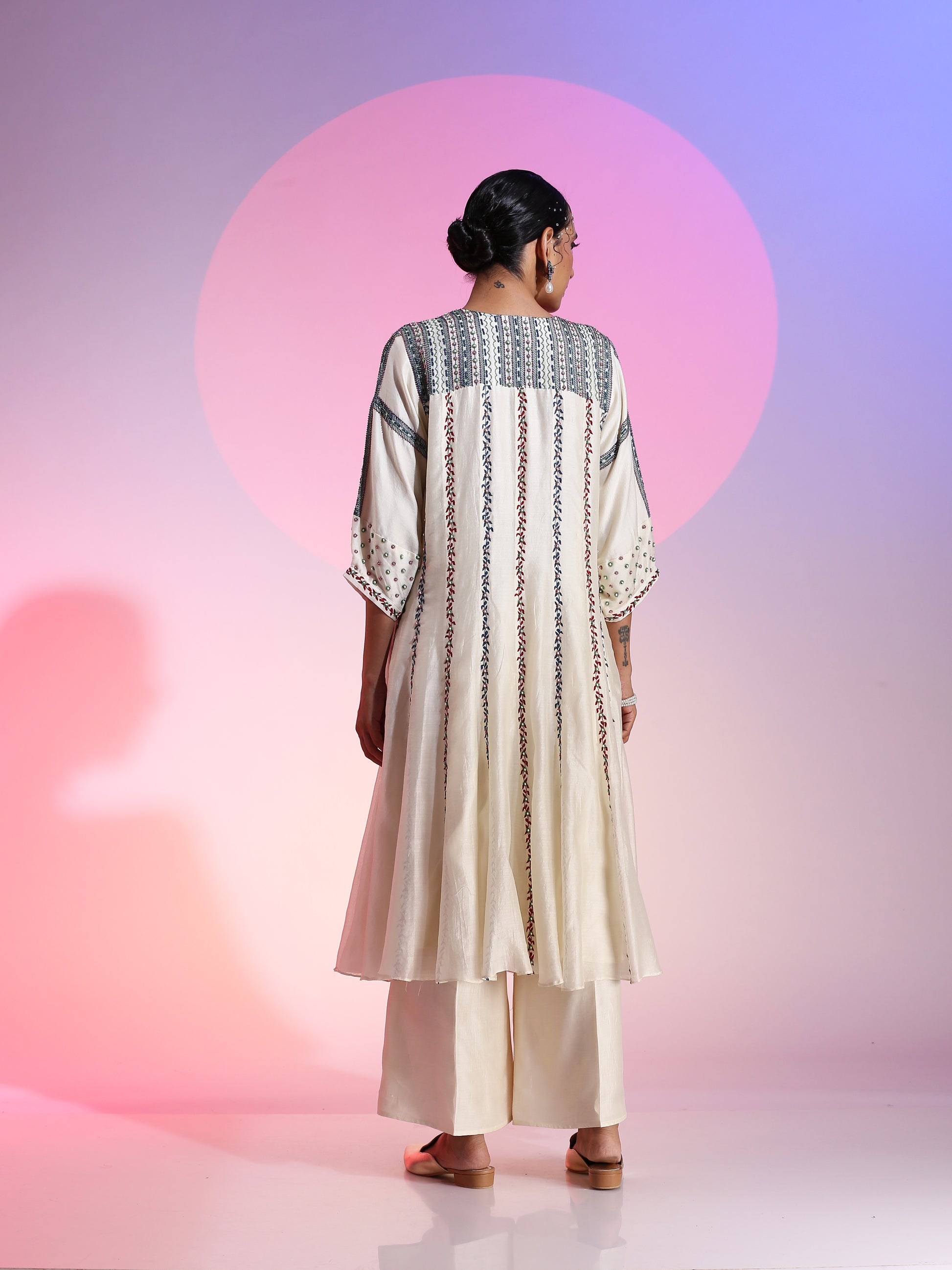 Beaded and Resham kalidar set