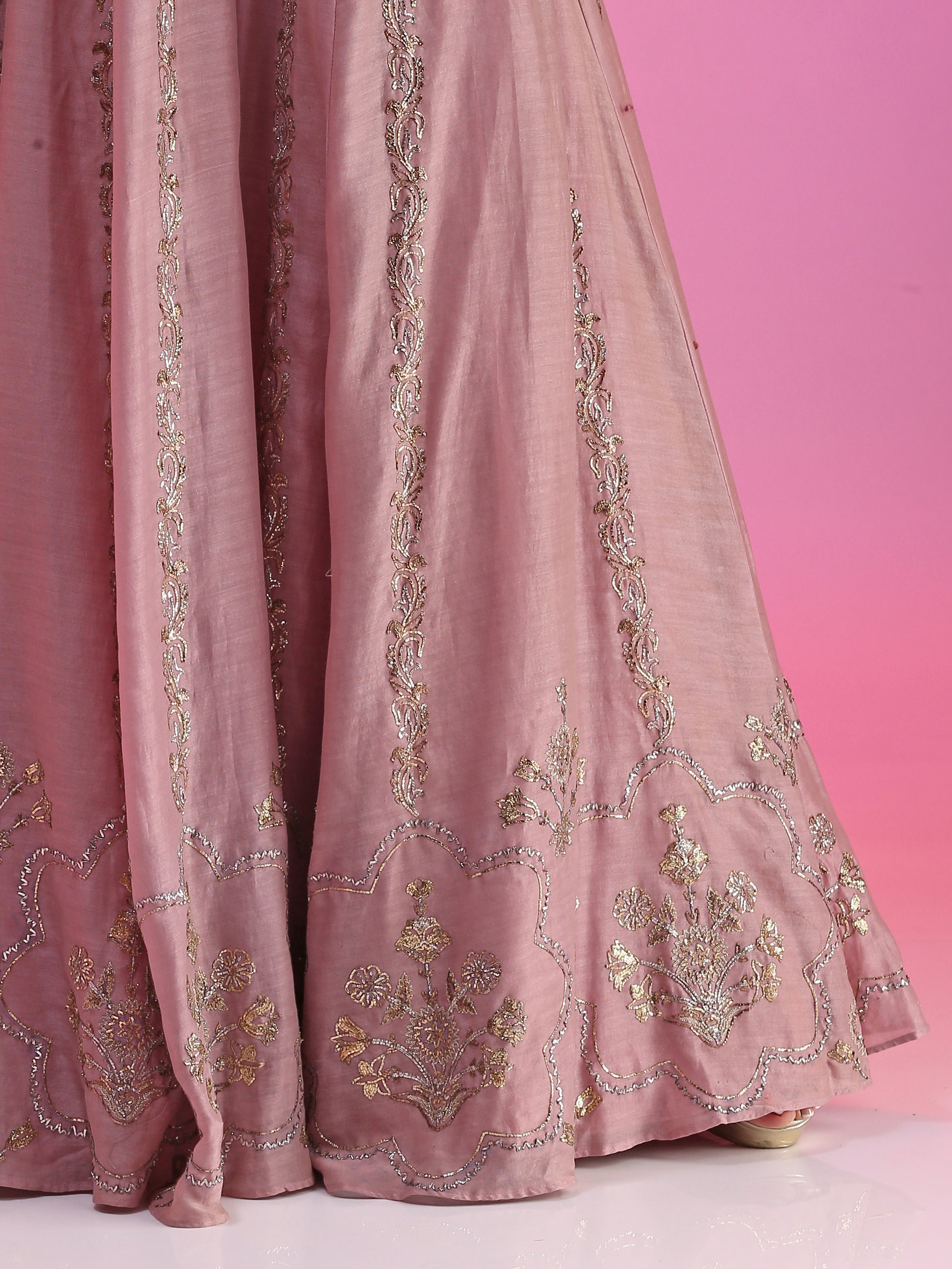 Mauve pitta work lehenga set